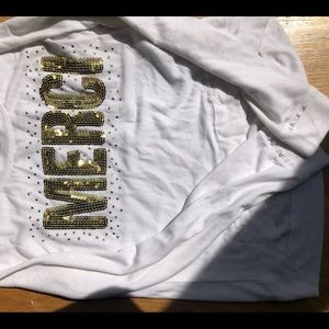 Epic threads white and gold Merci sweater